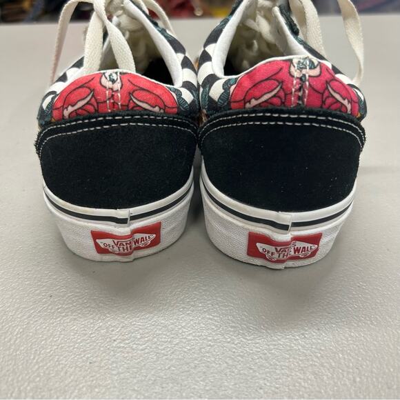 Vans Sneakers Checkered Animal Print Floral Roses Low Top Shoes Womens Size 7 - Picture 5 of 7